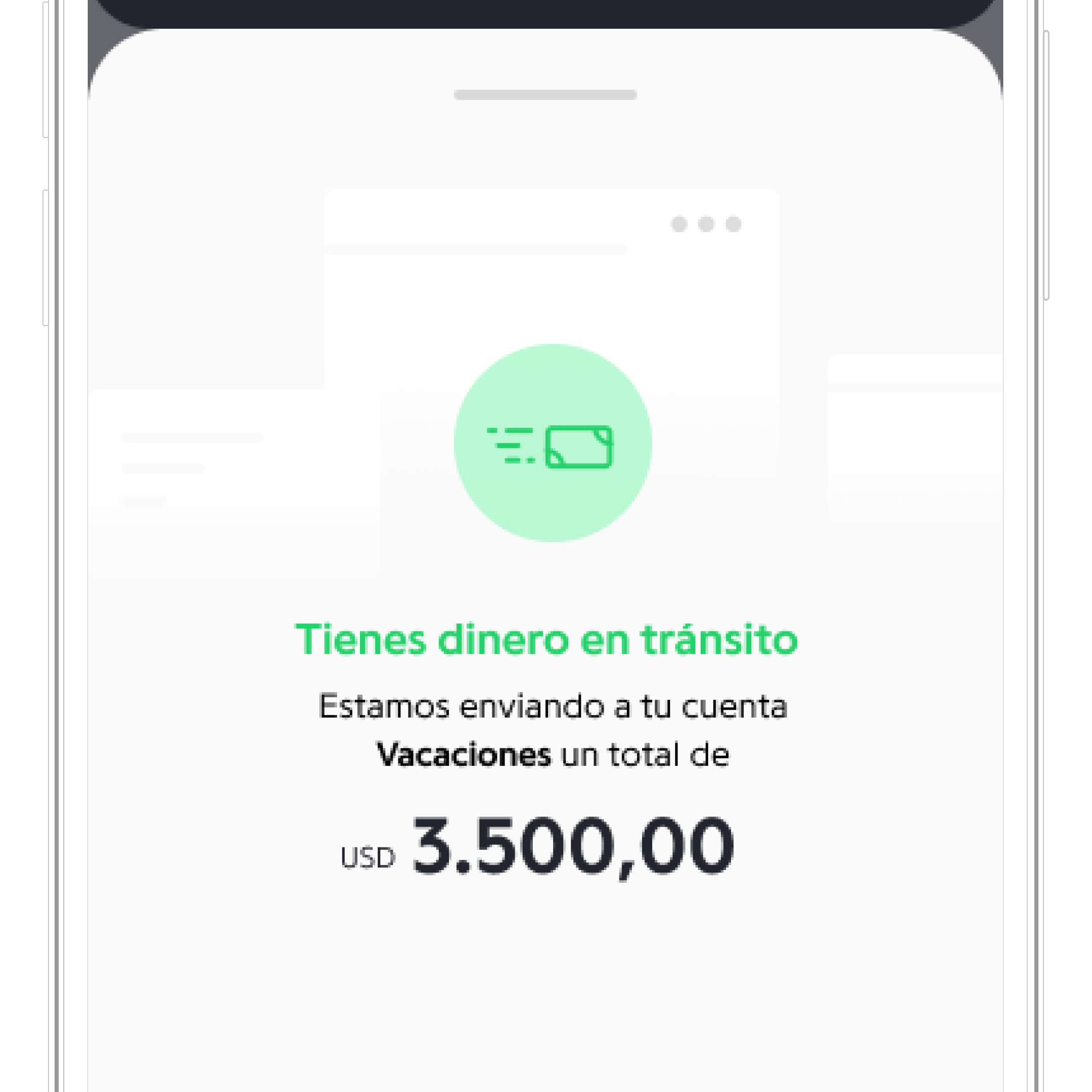 Confirmación de depósito en Holdo